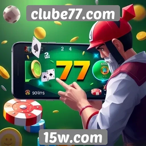 Experiência de jogo mobile em clube77.com