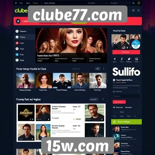 Interface do usuário no Clube77.com é fácil de navegar